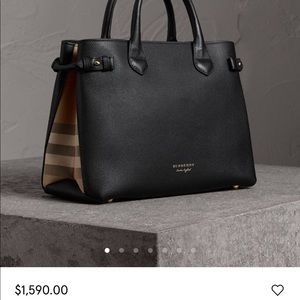 The Medium Banner in Leather and House Check